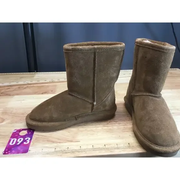 Bearpaw Bootie Youth 1 Brown Suede Pull On Mid-Calf Round Toe Outdoor Boots - Picture 7 of 9
